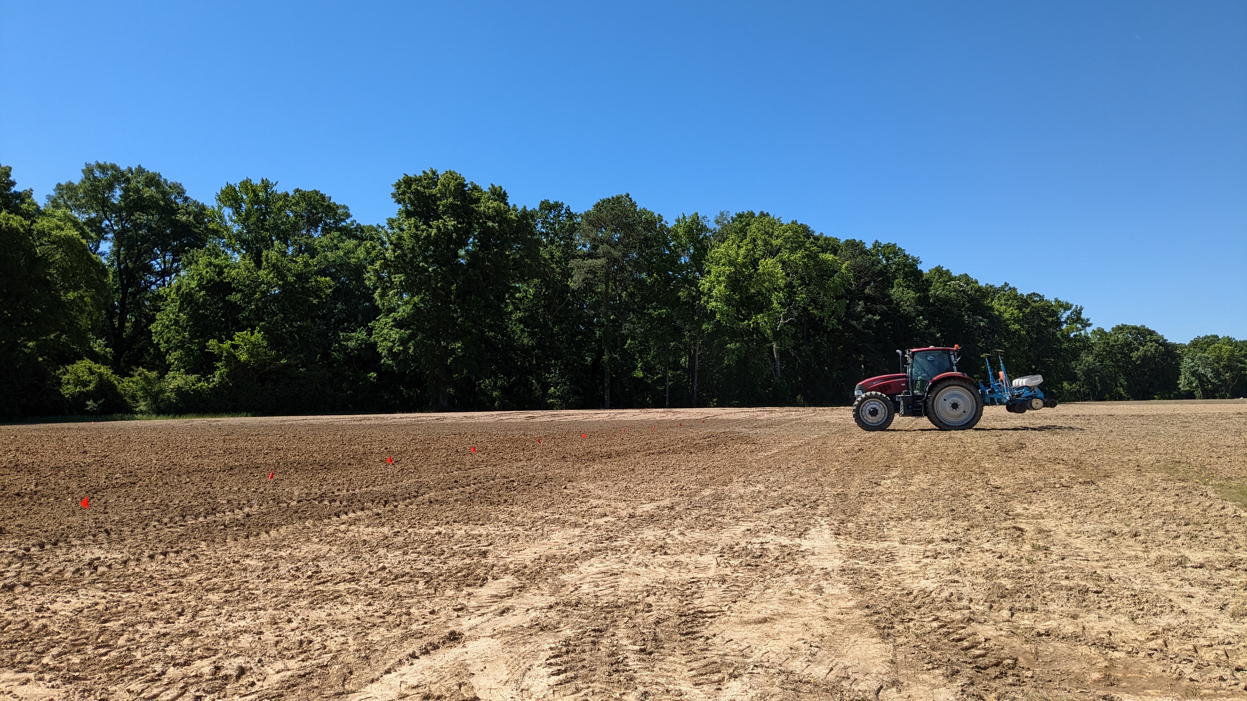 Planter in field